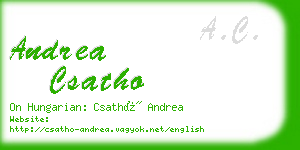 andrea csatho business card